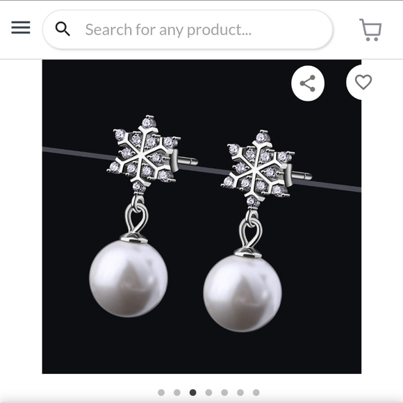 D. Perlla Jewelry - 925 Sterling Silver Pearl Snowflake Stud Earrings